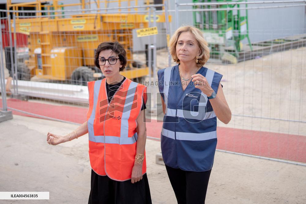 Rachida Dati visit the site of the Centre Pompidou Francilien - Massy AJ