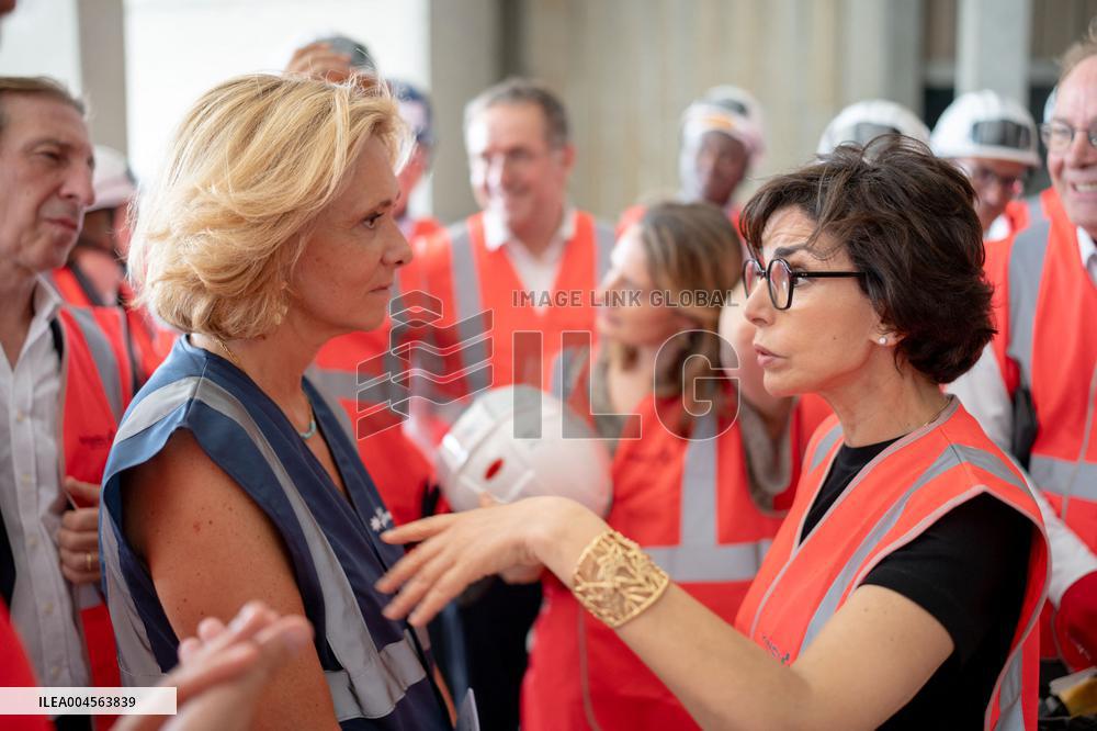 Rachida Dati visit the site of the Centre Pompidou Francilien - Massy AJ