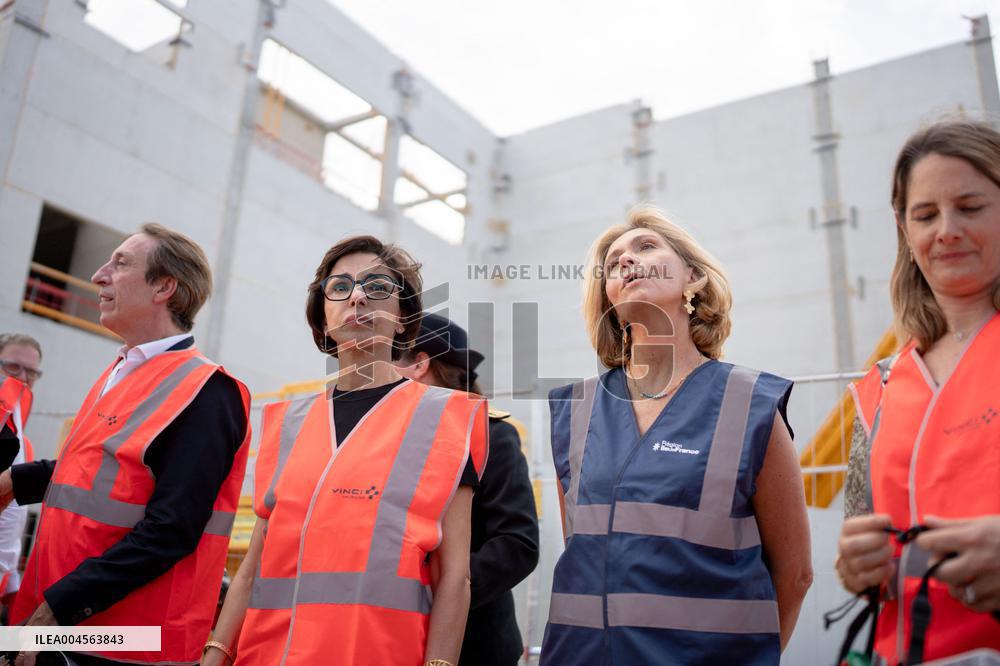Rachida Dati visit the site of the Centre Pompidou Francilien - Massy AJ