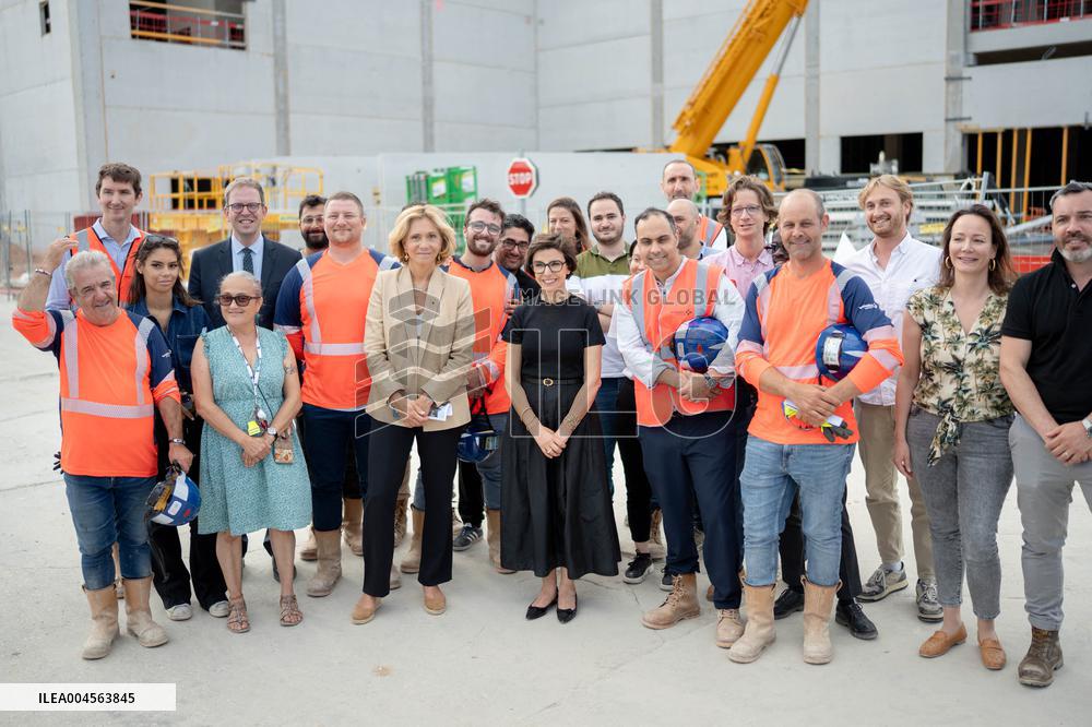 Rachida Dati visit the site of the Centre Pompidou Francilien - Massy AJ