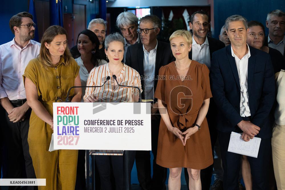 Press conference on a joint candidacy by left parties for the 2027 presidential election - Bagneux RL