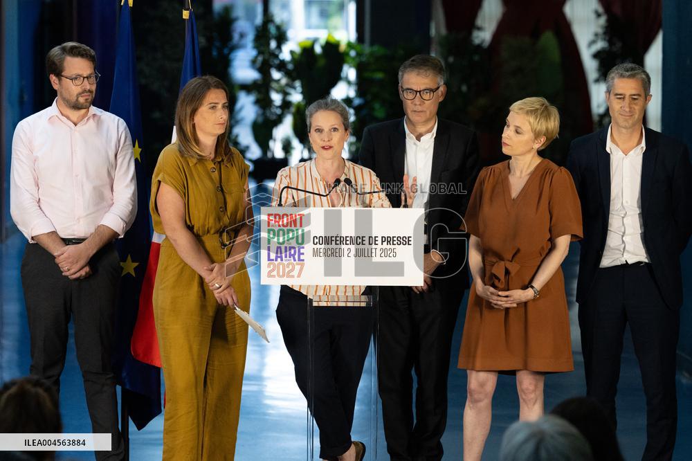 Press conference on a joint candidacy by left parties for the 2027 presidential election - Bagneux RL