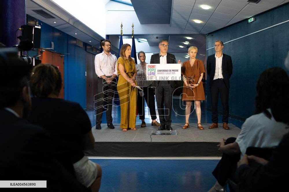 Press conference on a joint candidacy by left parties for the 2027 presidential election - Bagneux RL