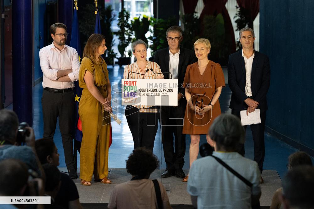 Press conference on a joint candidacy by left parties for the 2027 presidential election - Bagneux RL