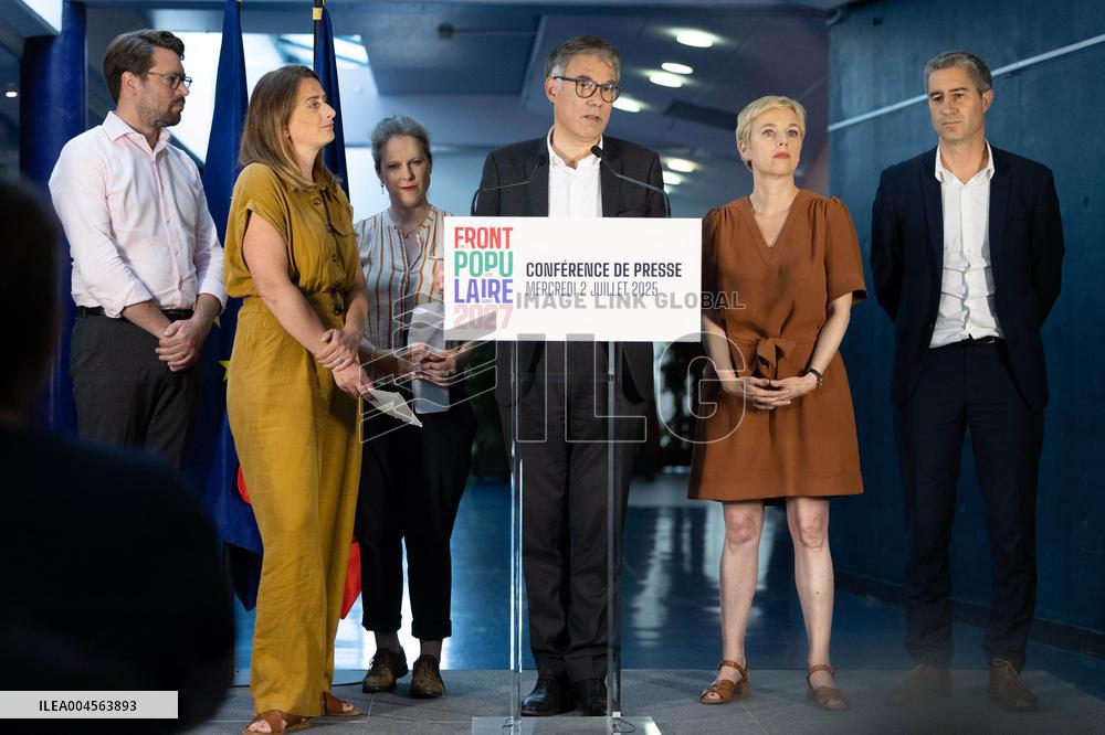 Press conference on a joint candidacy by left parties for the 2027 presidential election - Bagneux RL