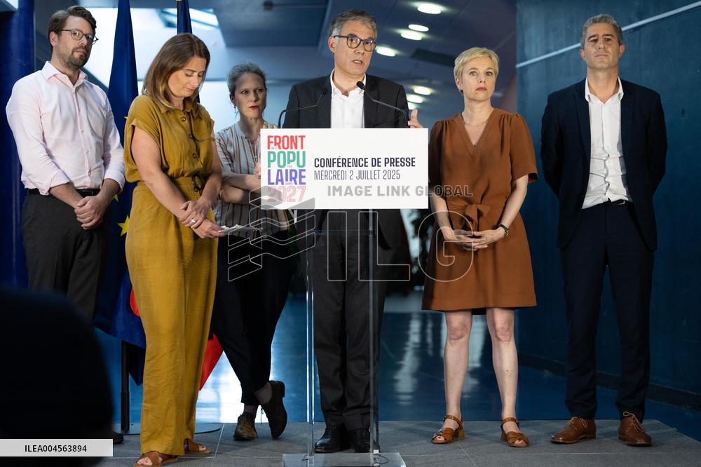 Press conference on a joint candidacy by left parties for the 2027 presidential election - Bagneux RL
