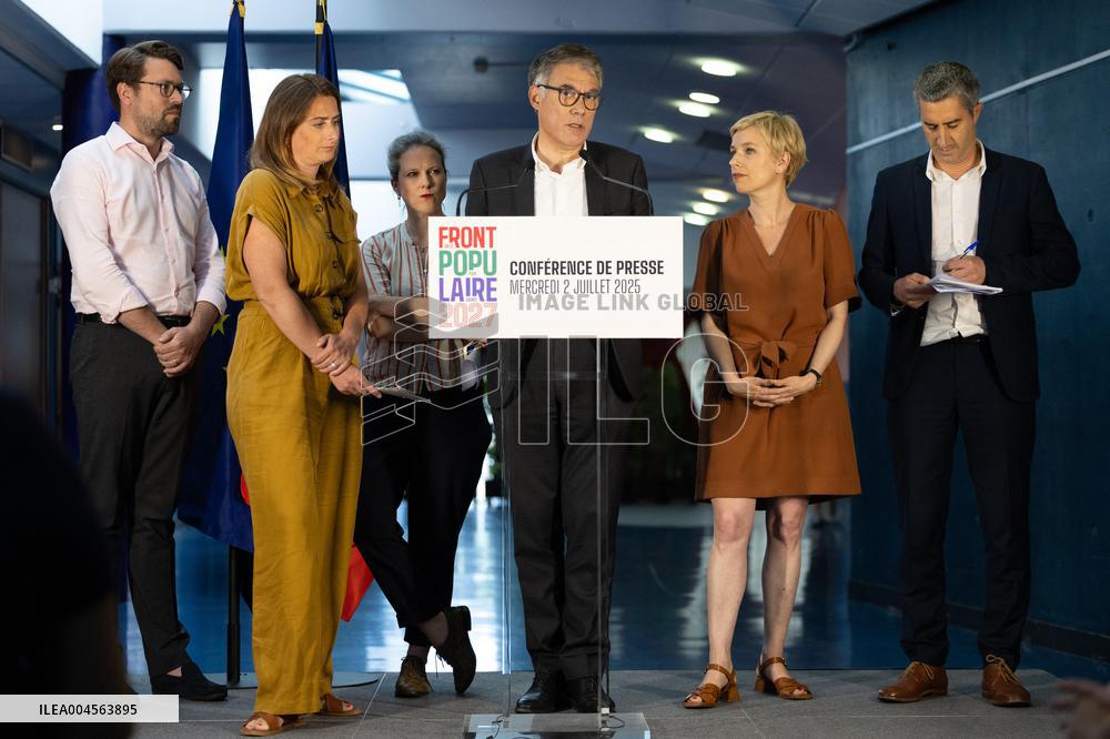 Press conference on a joint candidacy by left parties for the 2027 presidential election - Bagneux RL