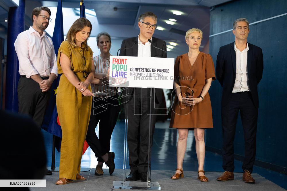 Press conference on a joint candidacy by left parties for the 2027 presidential election - Bagneux RL