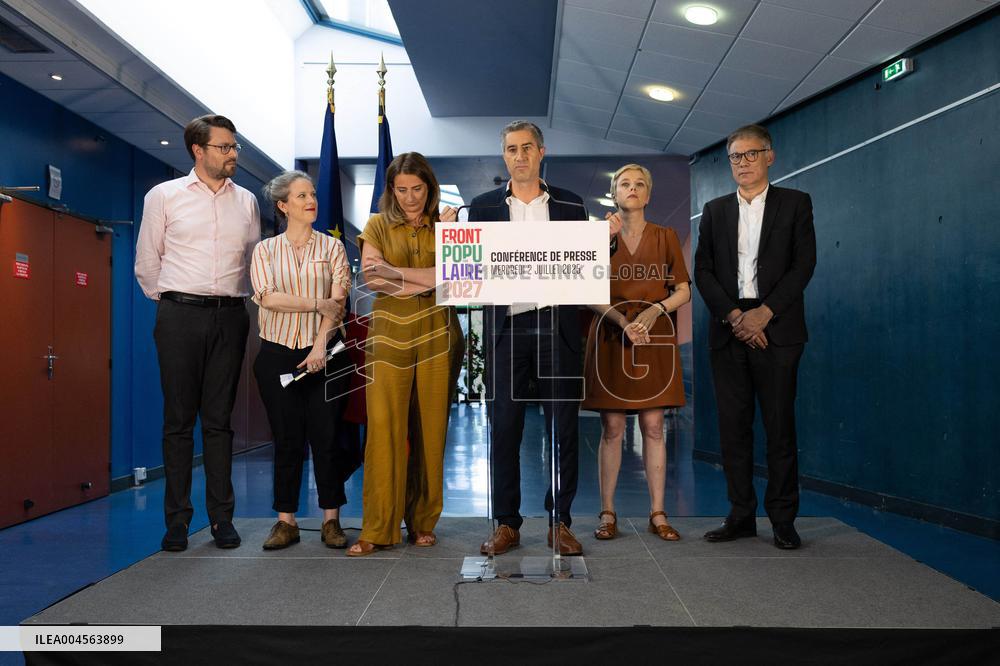 Press conference on a joint candidacy by left parties for the 2027 presidential election - Bagneux RL