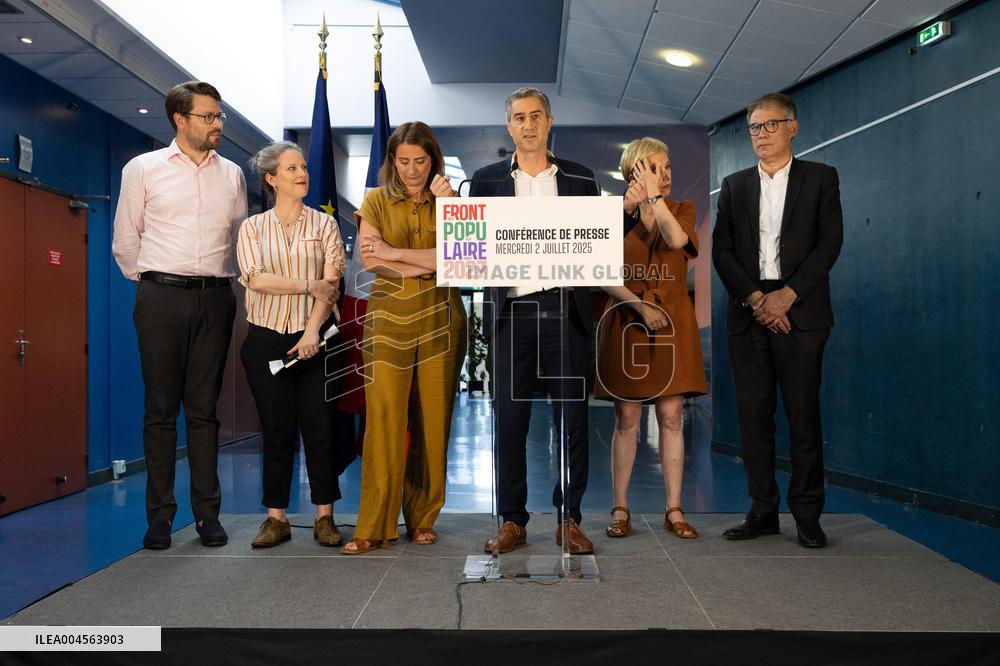 Press conference on a joint candidacy by left parties for the 2027 presidential election - Bagneux RL