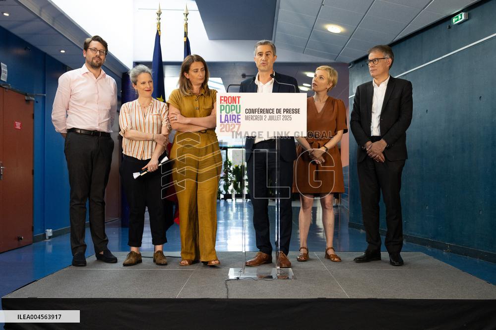 Press conference on a joint candidacy by left parties for the 2027 presidential election - Bagneux RL