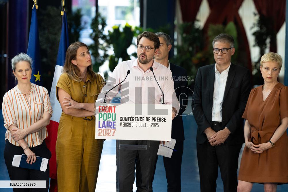 Press conference on a joint candidacy by left parties for the 2027 presidential election - Bagneux RL