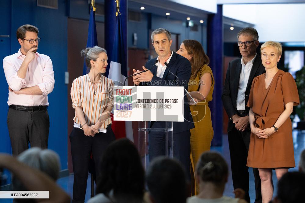 Press conference on a joint candidacy by left parties for the 2027 presidential election - Bagneux RL