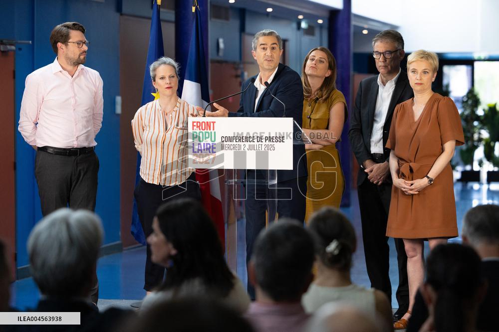 Press conference on a joint candidacy by left parties for the 2027 presidential election - Bagneux RL