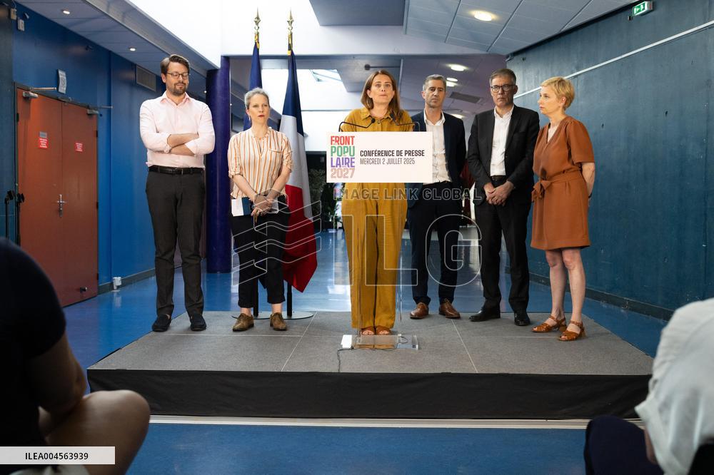 Press conference on a joint candidacy by left parties for the 2027 presidential election - Bagneux RL