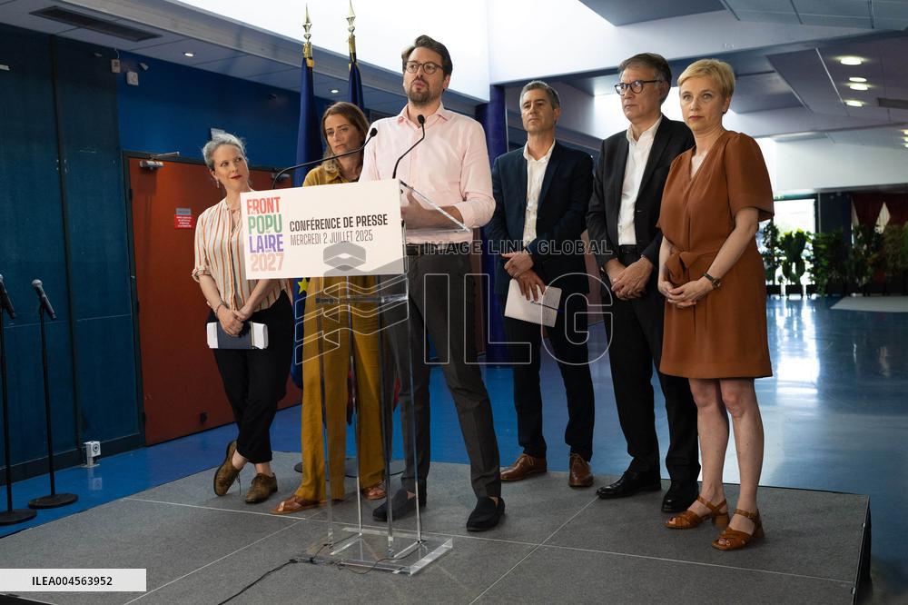 Press conference on a joint candidacy by left parties for the 2027 presidential election - Bagneux RL