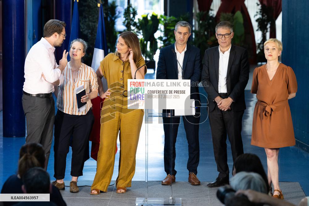 Press conference on a joint candidacy by left parties for the 2027 presidential election - Bagneux RL