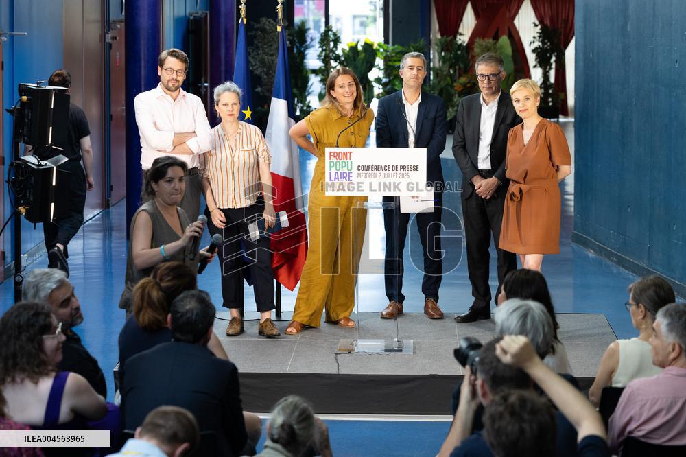 Press conference on a joint candidacy by left parties for the 2027 presidential election - Bagneux RL