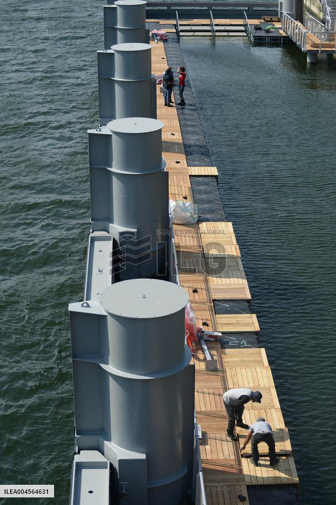 Preparation of The Bercy Site for The Opening of Swimming in The Seine - Paris