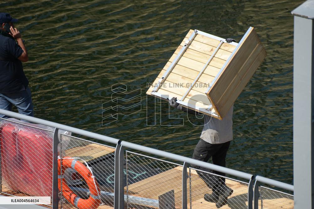 Preparation of The Bercy Site for The Opening of Swimming in The Seine - Paris