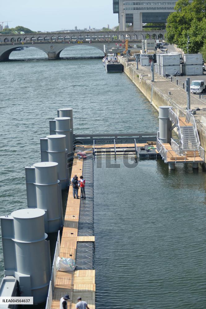 Preparation of The Bercy Site for The Opening of Swimming in The Seine - Paris
