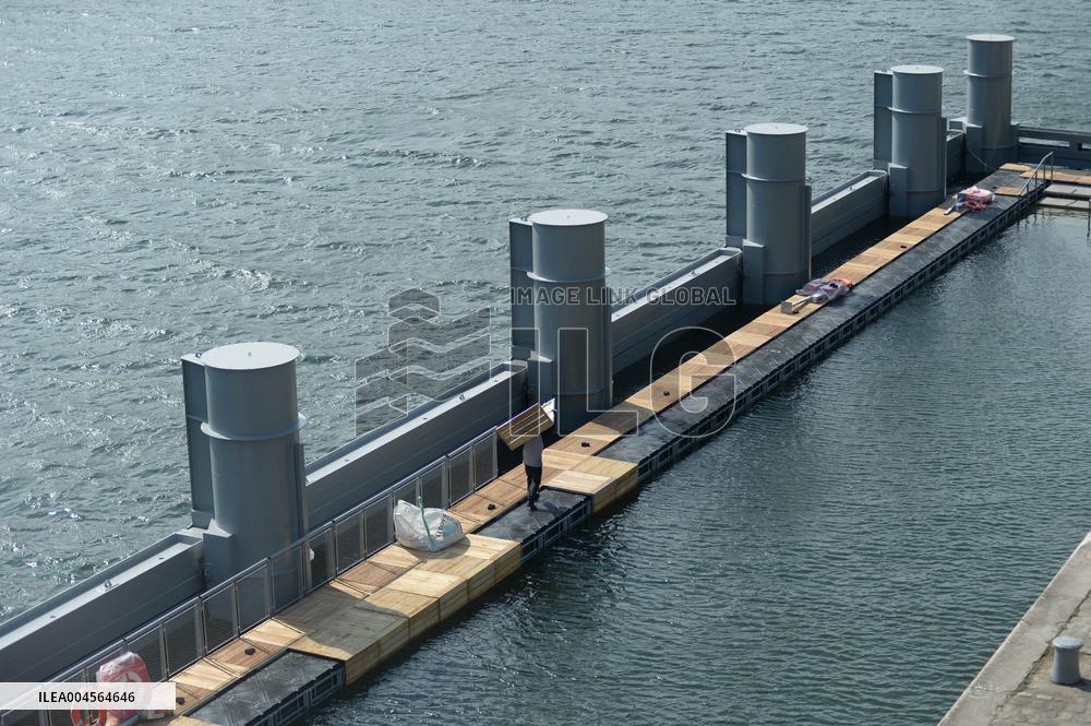 Preparation of The Bercy Site for The Opening of Swimming in The Seine - Paris