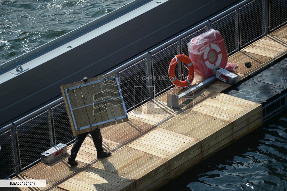 Preparation of The Bercy Site for The Opening of Swimming in The Seine - Paris