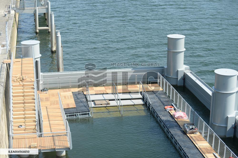 Preparation of The Bercy Site for The Opening of Swimming in The Seine - Paris
