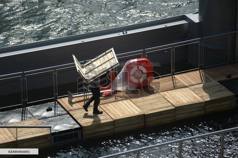 Preparation of The Bercy Site for The Opening of Swimming in The Seine - Paris