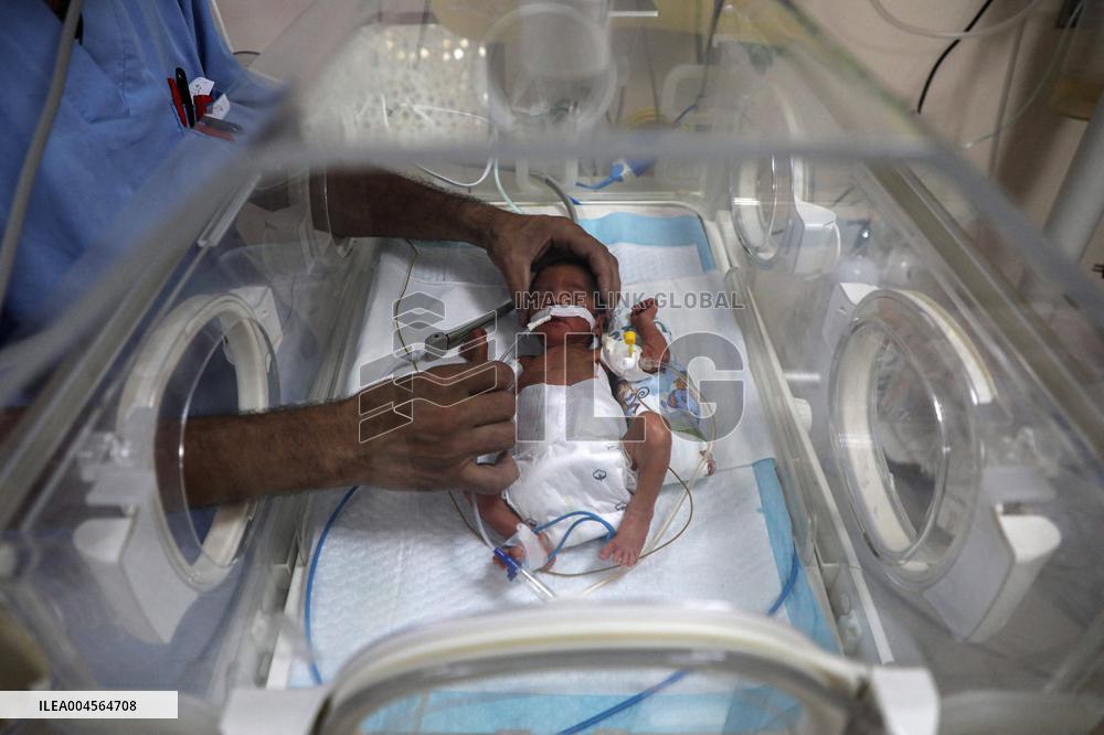 Premature Baby Treated at Al-Aqsa Hospital