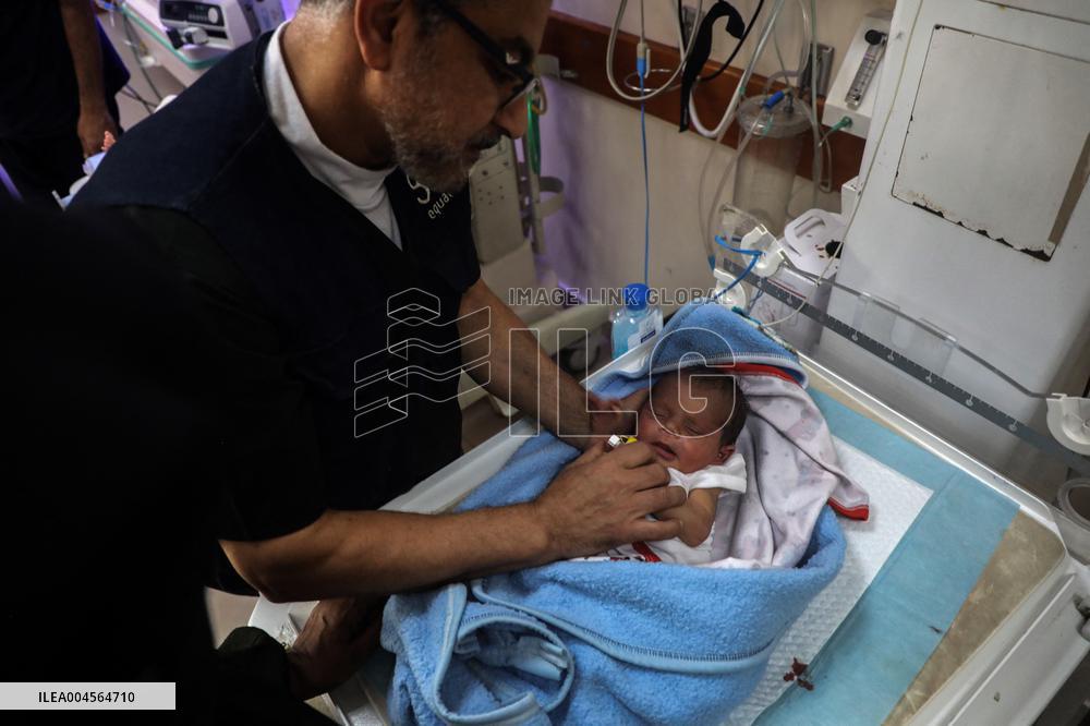 Premature Baby Treated at Al-Aqsa Hospital