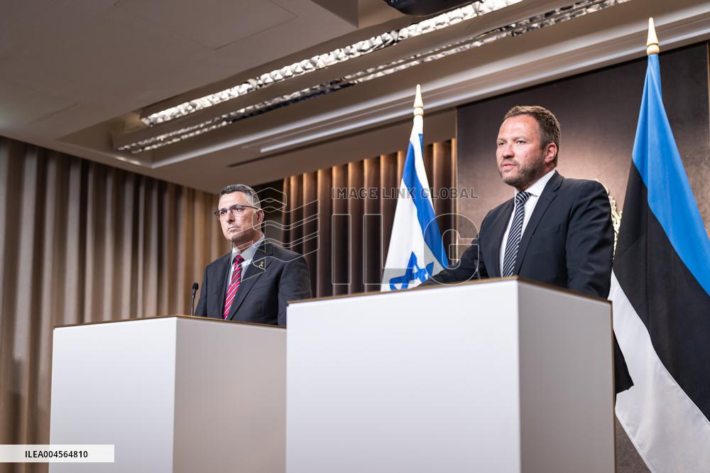 Press conference of Gideon Sa'ar and Margus Tsahkna
