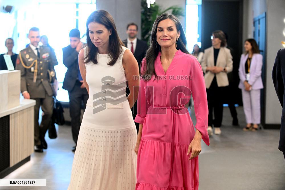 Queen Letizia At FAD Youth Foundation Meeting - Madrid
