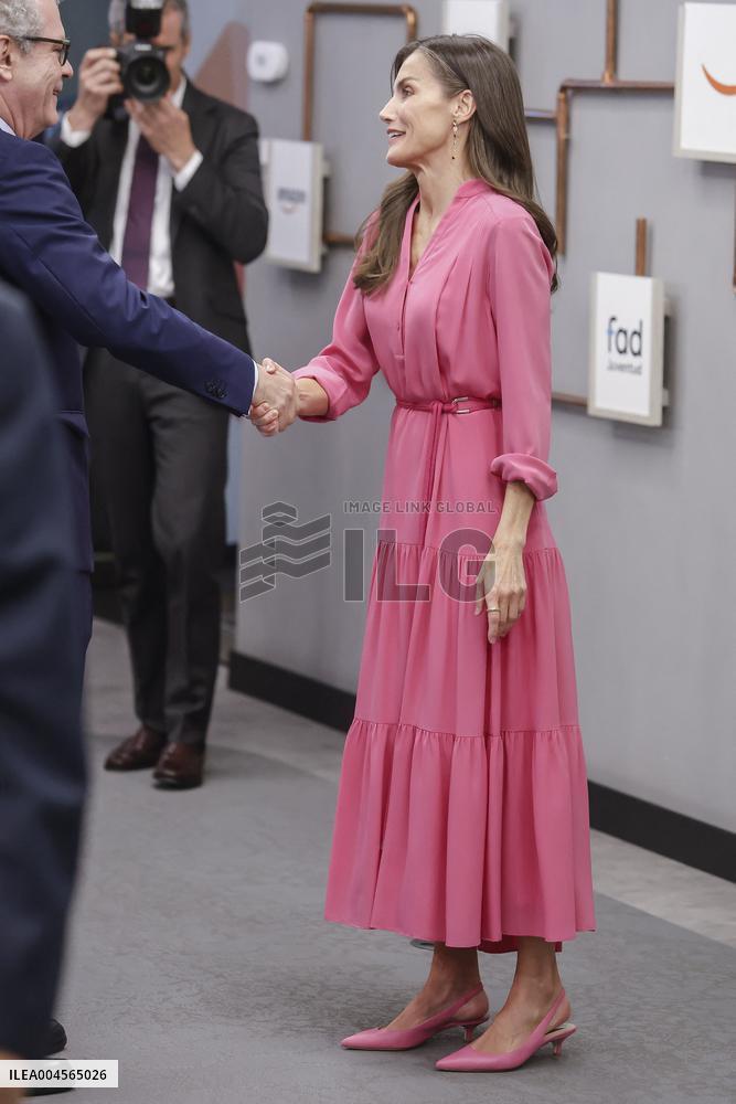 Queen Letizia At FAD Youth Foundation Meeting - Madrid