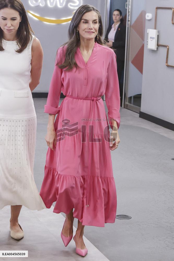 Queen Letizia At FAD Youth Foundation Meeting - Madrid