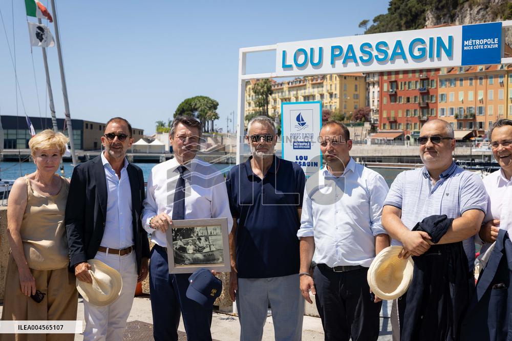 Christian Estrosi On The Electric Boat Shuttle Of The Port Of Nice