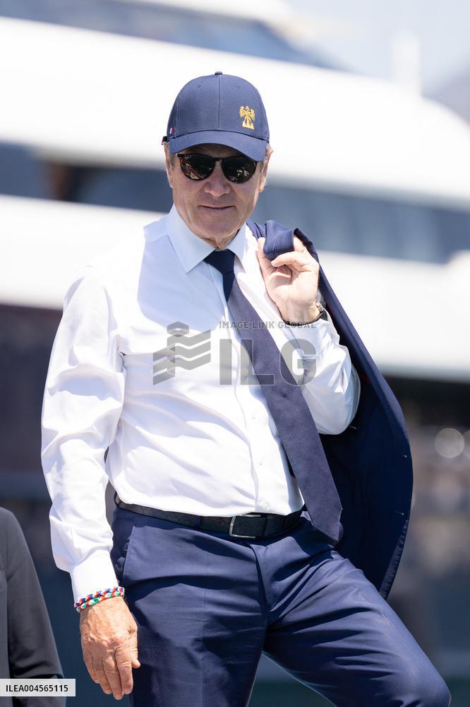 Christian Estrosi On The Electric Boat Shuttle Of The Port Of Nice