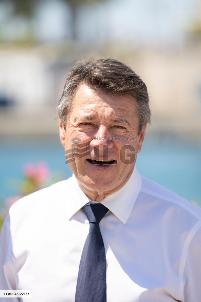 Christian Estrosi On The Electric Boat Shuttle Of The Port Of Nice