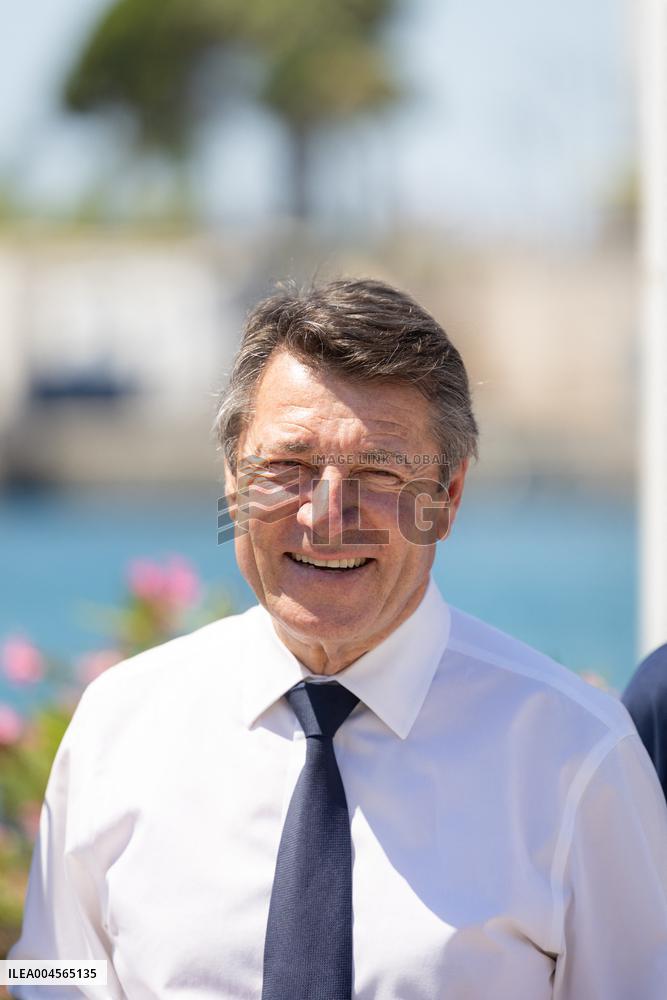 Christian Estrosi On The Electric Boat Shuttle Of The Port Of Nice