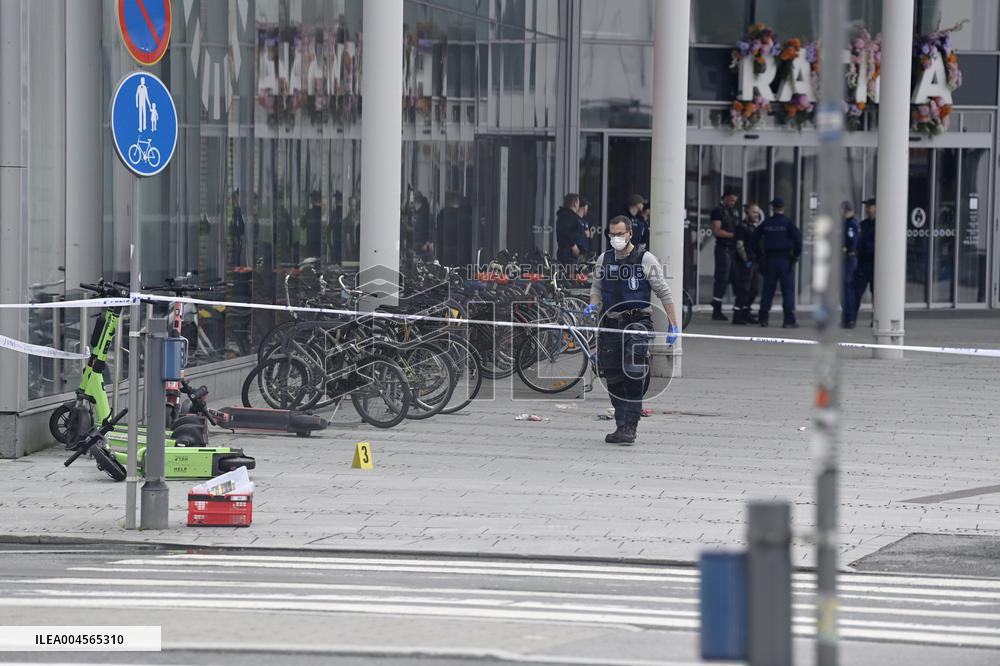 Stabbing outside the Ratina shopping centre