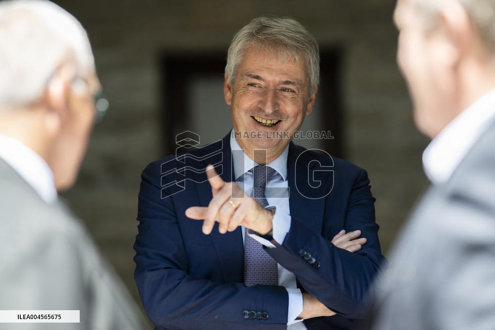 President Macron At cellar of the Roquefort Societe - Roquefort-sur-Soulzon