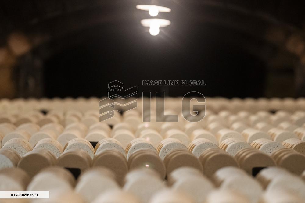 President Macron At cellar of the Roquefort Societe - Roquefort-sur-Soulzon