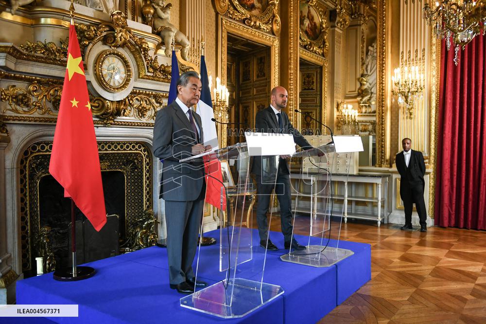 Presser with Jean-Noel Barrot and Wang Yi - Paris