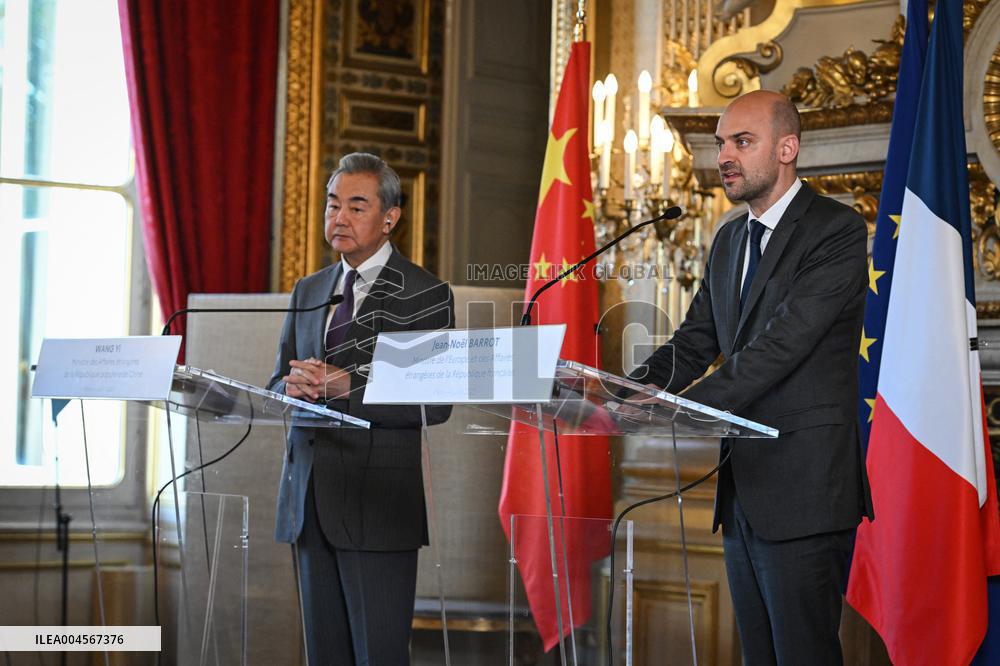 Presser with Jean-Noel Barrot and Wang Yi - Paris