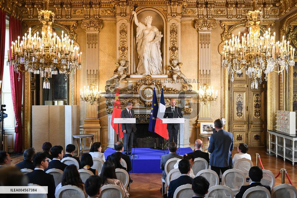 Presser with Jean-Noel Barrot and Wang Yi - Paris