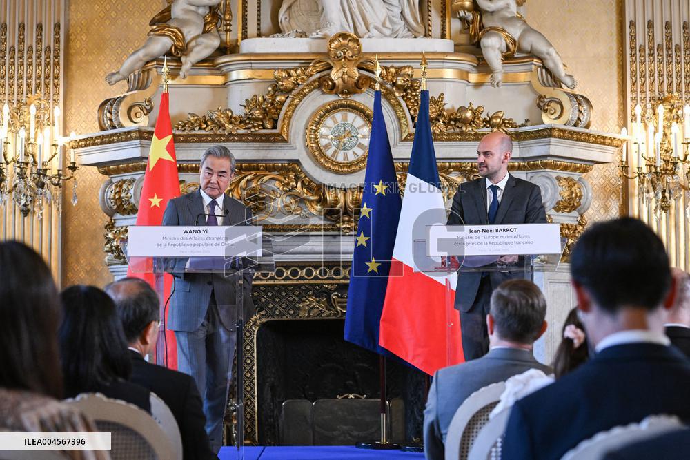 Presser with Jean-Noel Barrot and Wang Yi - Paris