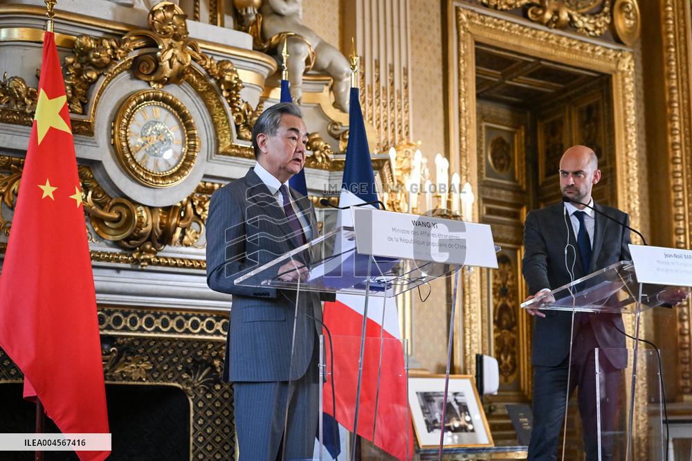 Presser with Jean-Noel Barrot and Wang Yi - Paris