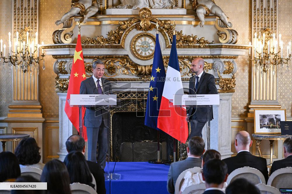 Presser with Jean-Noel Barrot and Wang Yi - Paris
