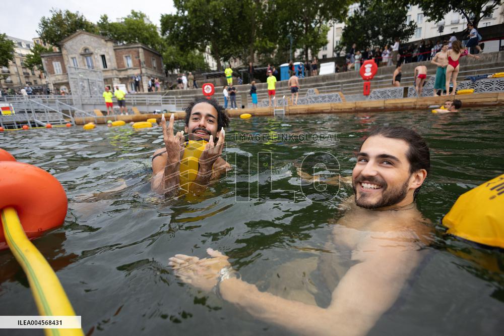 Opening day of the Pont Marie Seine bathing site - Paris RL
