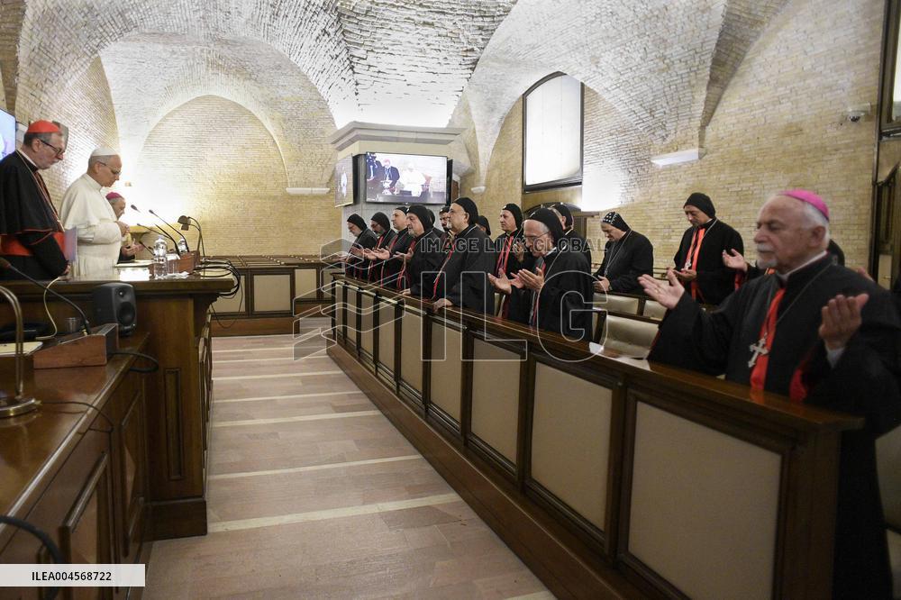 Pope Leo XIV Meets Members of the Synod of the Patriarchal Church of Antioch - Vatican